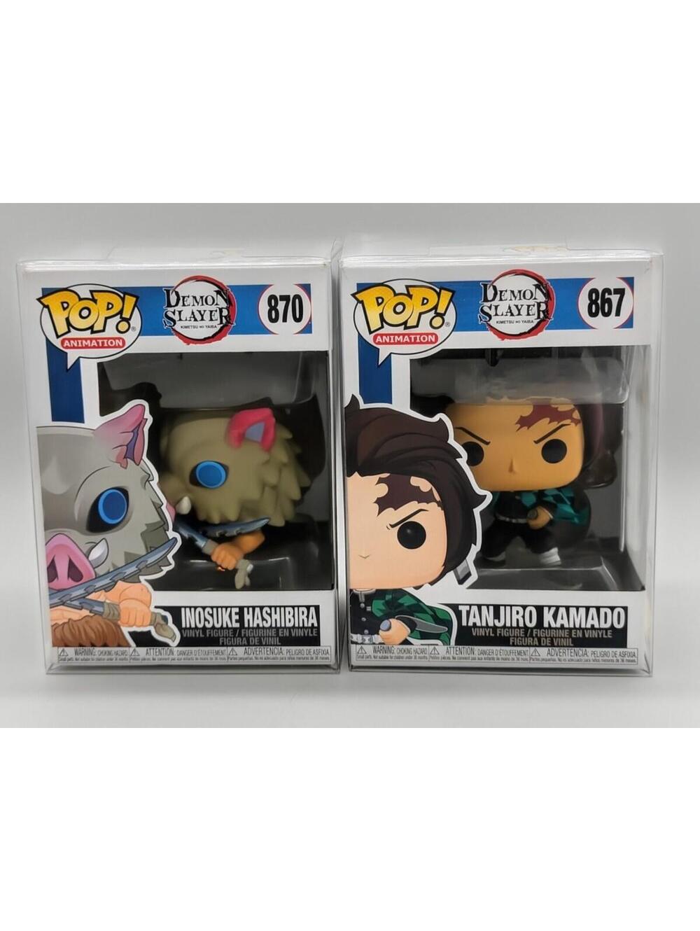 Funko Pop! Demon Slayer Kimetsu no Yaiba INOSUKE #870 Tanjiro #867 + Protector